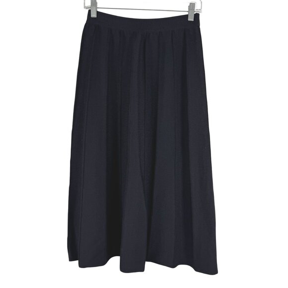St. John Collection Pleated Skirt Size 6 Black Santana Knit Pull On‎ SS-1971 - Picture 1 of 6